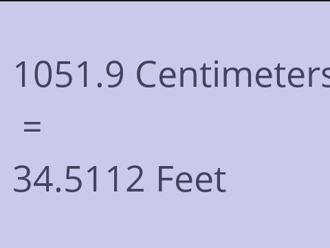 1051.9 CM TO FEET