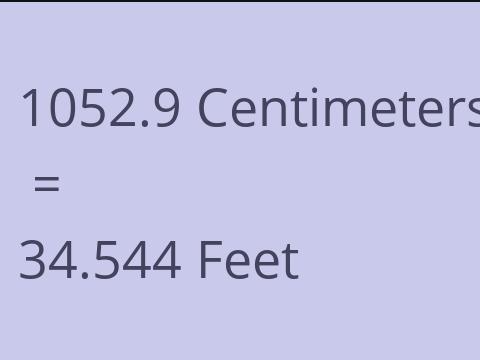 1052.9 CM TO FEET