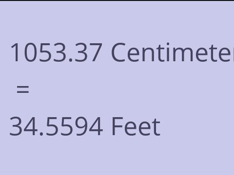 1053.37 CM TO FEET