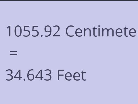 1055.92 CM TO FEET