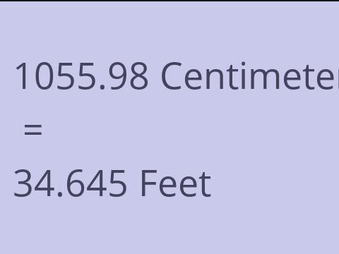 1055.98 CM TO FEET