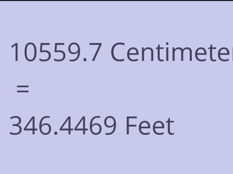 10559.7 CM TO FEET