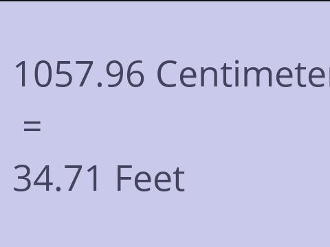 1057.96 CM TO FEET