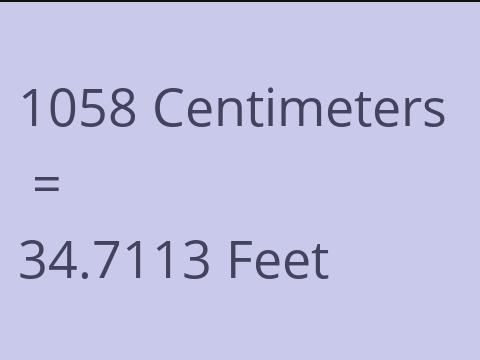 1058 CM TO FEET