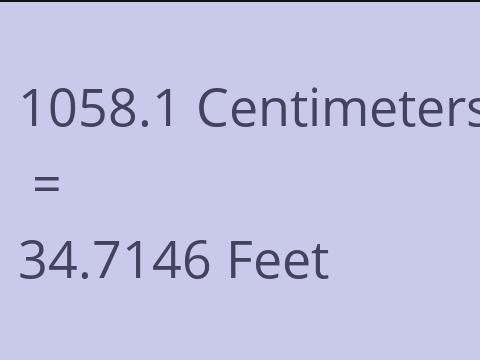 1058.1 CM TO FEET