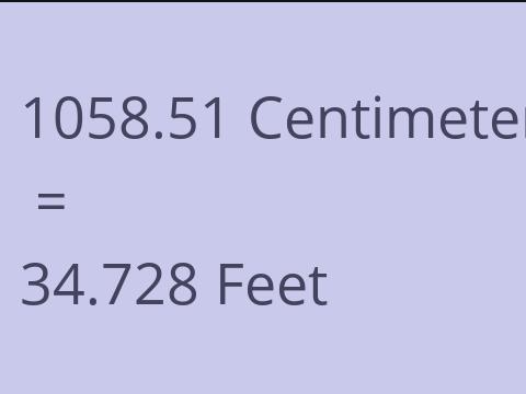 1058.51 CM TO FEET