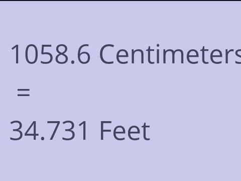 1058.6 CM TO FEET