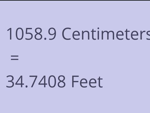 1058.9 CM TO FEET