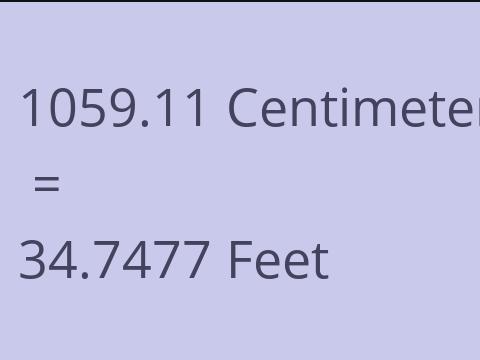 1059.11 CM TO FEET