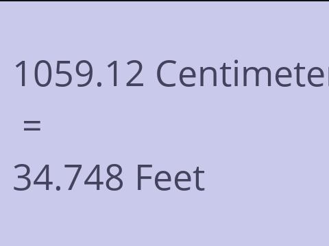 1059.12 CM TO FEET