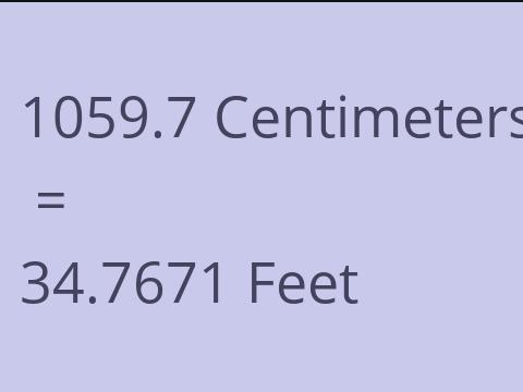 1059.7 CM TO FEET