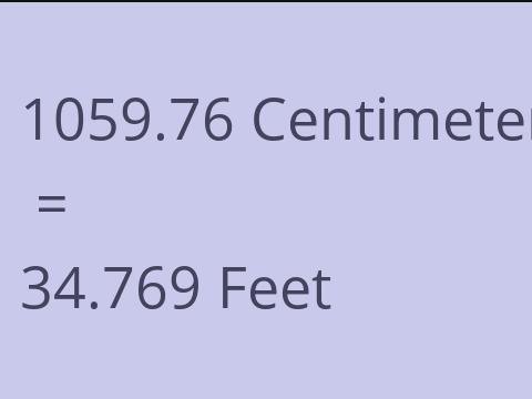 1059.76 CM TO FEET