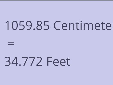 1059.85 CM TO FEET