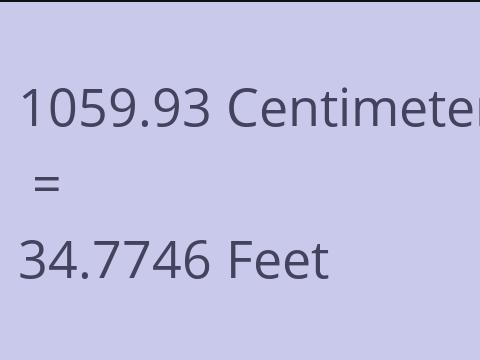 1059.93 CM TO FEET