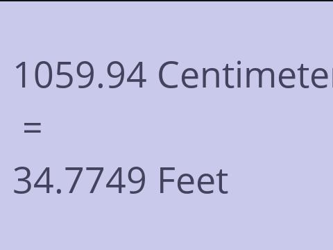 1059.94 CM TO FEET