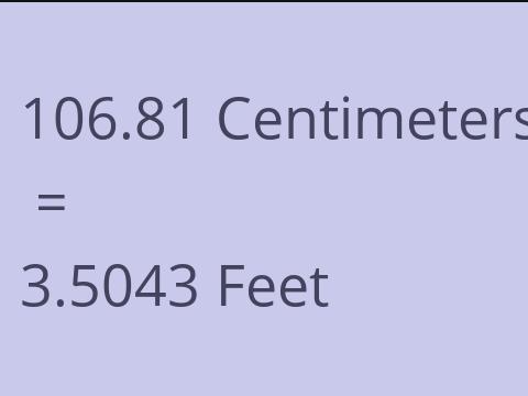 106.81 CM TO FEET