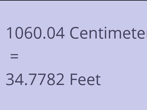 1060.04 CM TO FEET