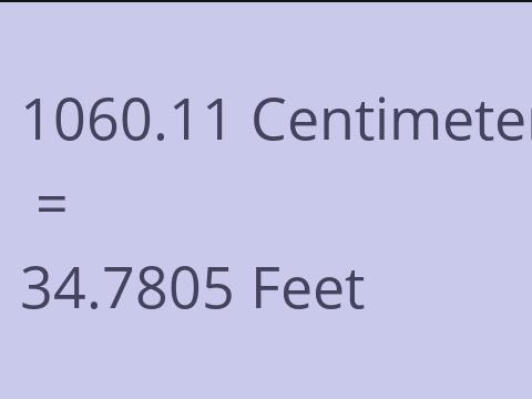 1060.11 CM TO FEET