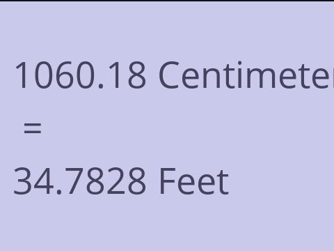 1060.18 CM TO FEET