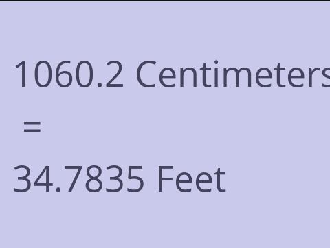 1060.2 CM TO FEET