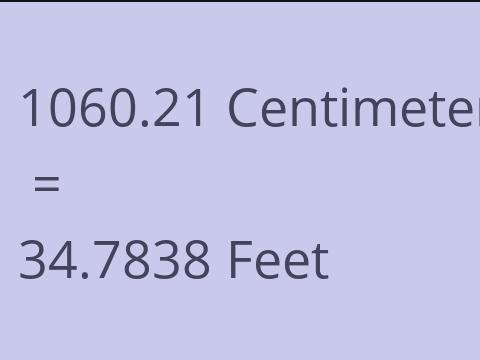 1060.21 CM TO FEET