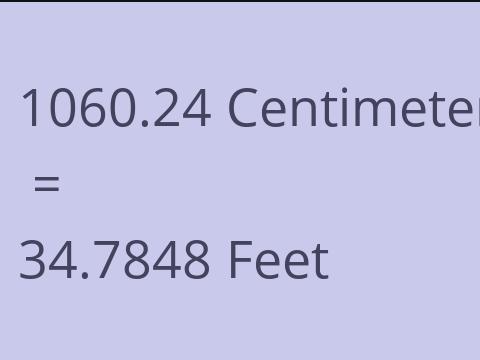 1060.24 CM TO FEET