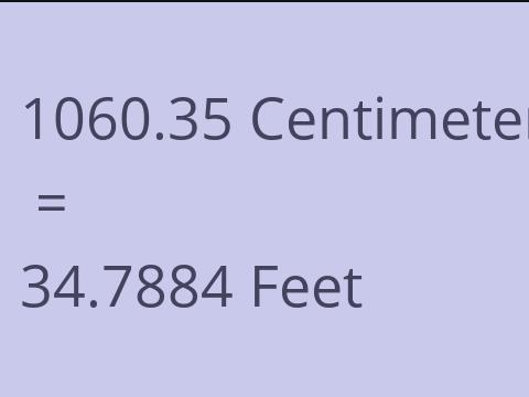 1060.35 CM TO FEET