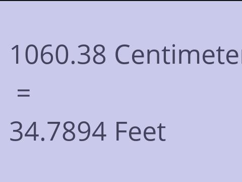 1060.38 CM TO FEET