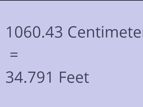 1060.43 CM TO FEET