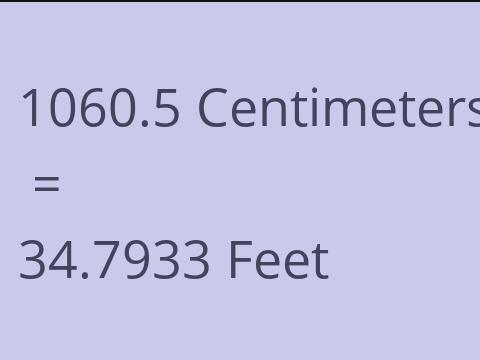 1060.5 CM TO FEET