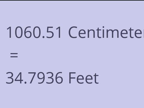 1060.51 CM TO FEET