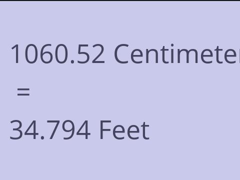 1060.52 CM TO FEET