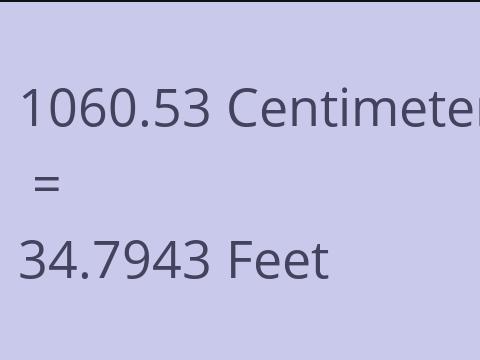 1060.53 CM TO FEET