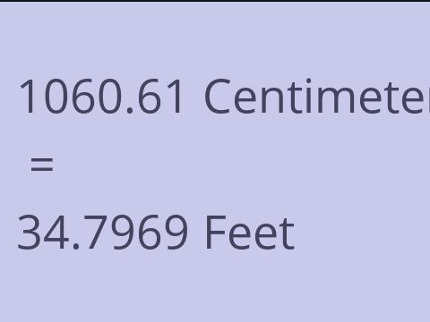 1060.61 CM TO FEET