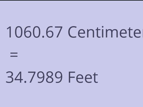 1060.67 CM TO FEET