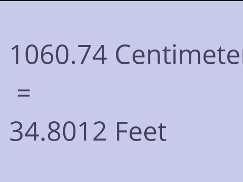 1060.74 CM TO FEET