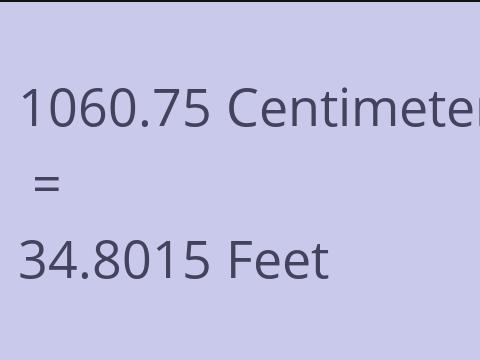 1060.75 CM TO FEET