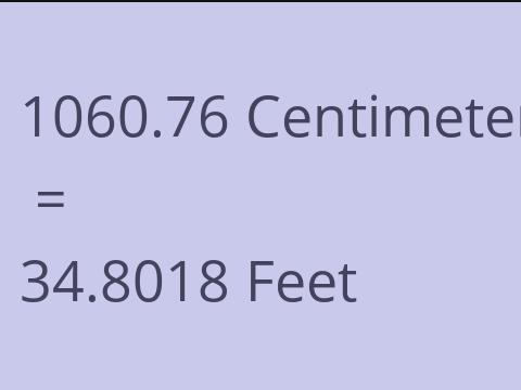 1060.76 CM TO FEET