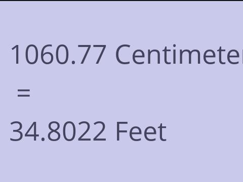 1060.77 CM TO FEET