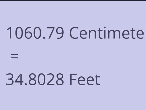 1060.79 CM TO FEET