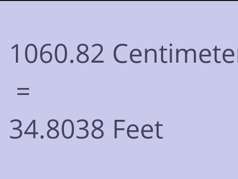 1060.82 CM TO FEET