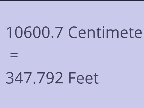 10600.7 CM TO FEET
