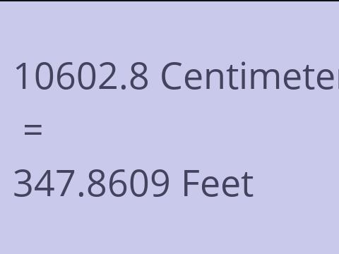 10602.8 CM TO FEET