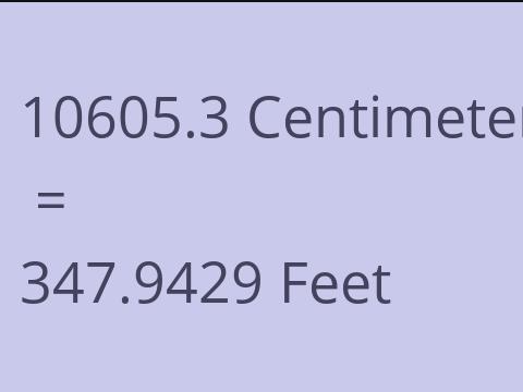 10605.3 CM TO FEET