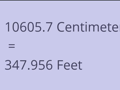 10605.7 CM TO FEET