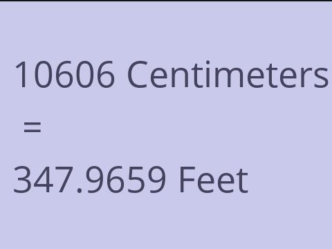 10606 CM TO FEET