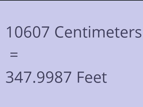 10607 CM TO FEET