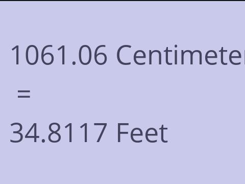 1061.06 CM TO FEET