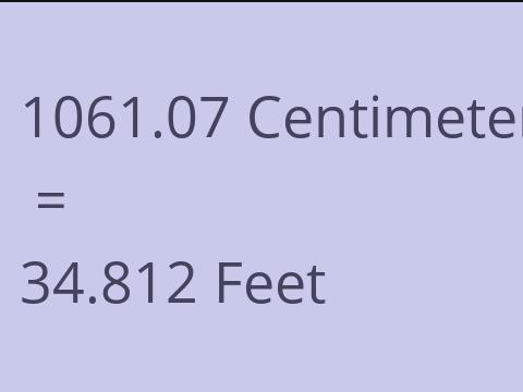 1061.07 CM TO FEET