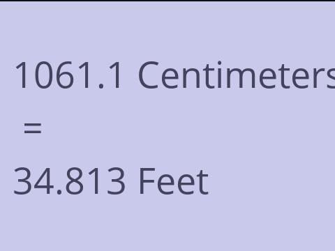 1061.1 CM TO FEET